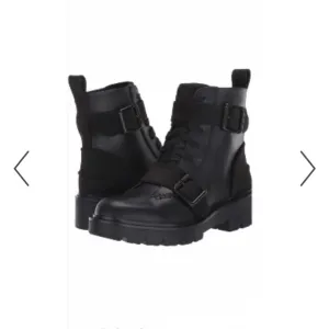 UGG Noe Boots Womens Black Leather Moto Biker Chunky Silver Combat Comfort 8
