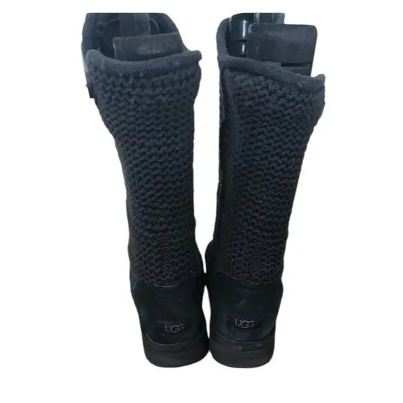 UGG Shaina 1125494 Bootie Women's 9 Black Suede Round Toe Mid-Calf Button Boots