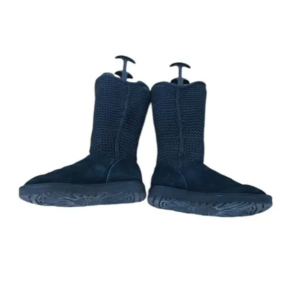 UGG Shaina 1125494 Bootie Women's 9 Black Suede Round Toe Mid-Calf Button Boots