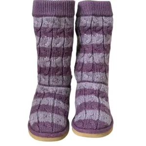 UGG Striped Knit Sock Boots size 5 Purple Limited Edition