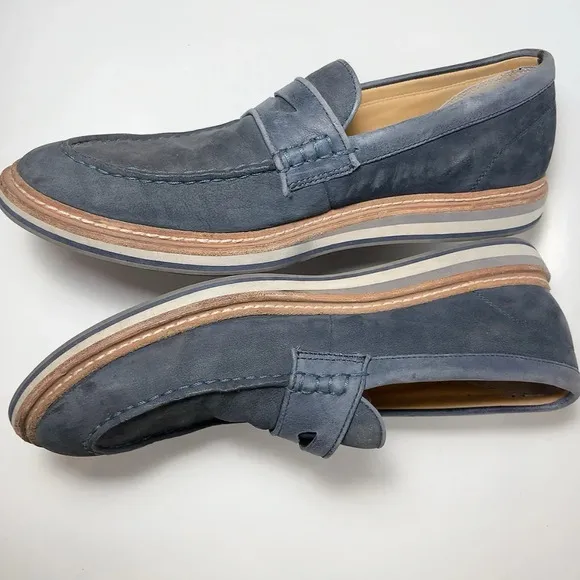 Ugg Whitfield Mens 12 Navy Suede Penny Loafers