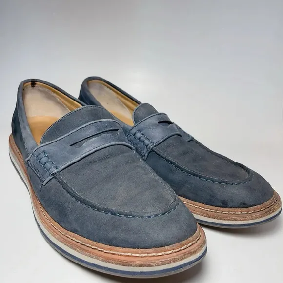Ugg Whitfield Mens 12 Navy Suede Penny Loafers