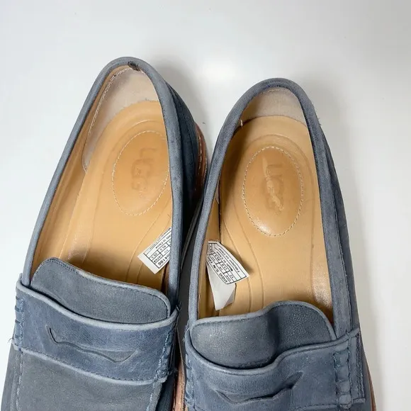 Ugg Whitfield Mens 12 Navy Suede Penny Loafers