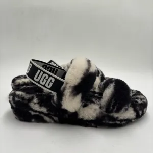 UGG Women’s 10 Black White Oh Yeah Slip On Slingback Sandals