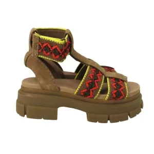UGG Women's Ashton Heritage Platform Braid Sandal in Chestnut SZ 8.5