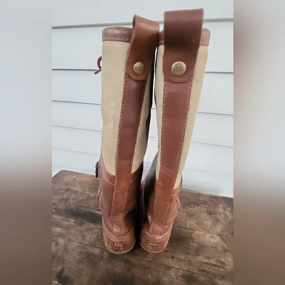 Ugg Women's Belcloud Sheepskin Shearling Lined Tall Duck Boots 7M
