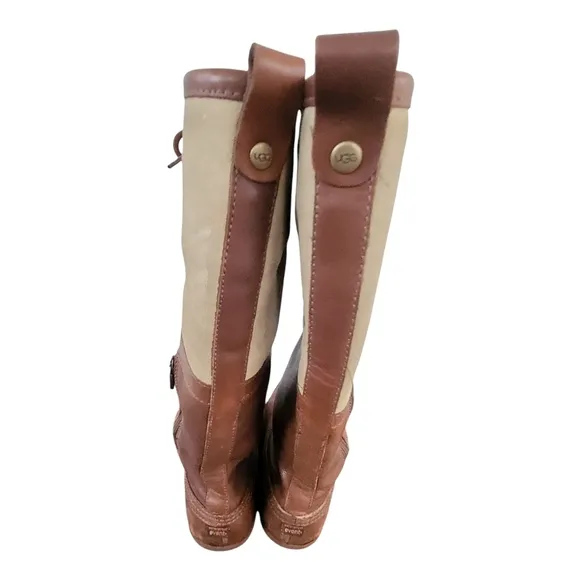 Ugg Women's Belcloud Sheepskin Shearling Lined Tall Duck Boots 7M