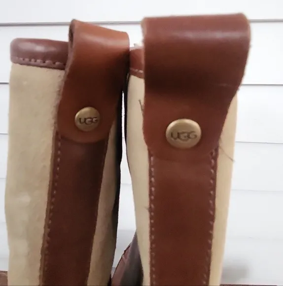 Ugg Women's Belcloud Sheepskin Shearling Lined Tall Duck Boots 7M
