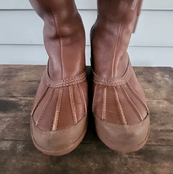 Ugg Women's Belcloud Sheepskin Shearling Lined Tall Duck Boots 7M