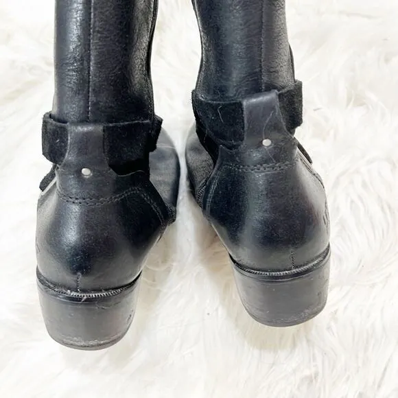 UGG Darcie black leather tall knee high boots women's sz 5