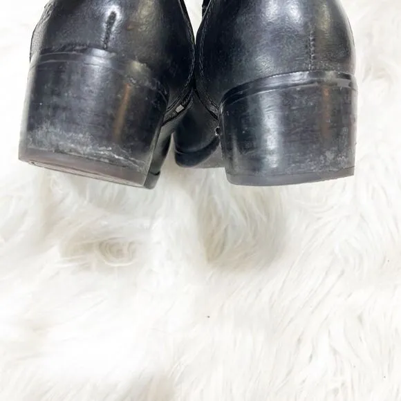 UGG Darcie black leather tall knee high boots women's sz 5