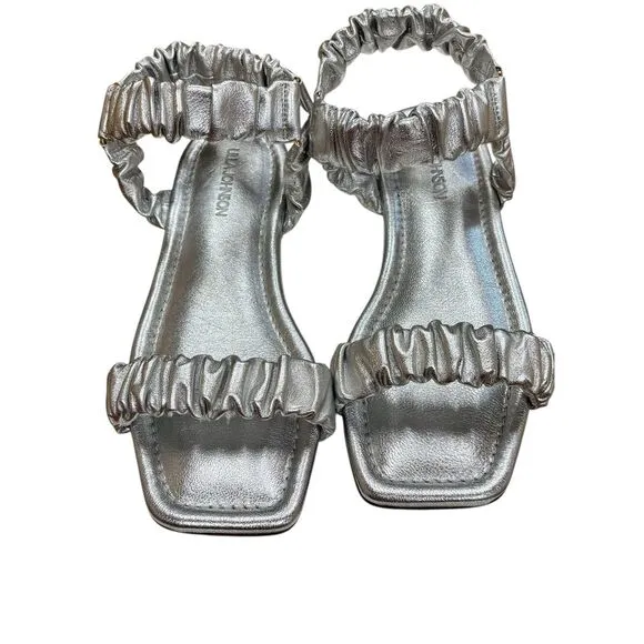 ULLA JOHNSON Ellie Ruched Metallic Leather Sandals NWB Size 39