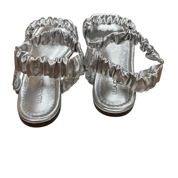 ULLA JOHNSON Ellie Ruched Metallic Leather Sandals NWB Size 39