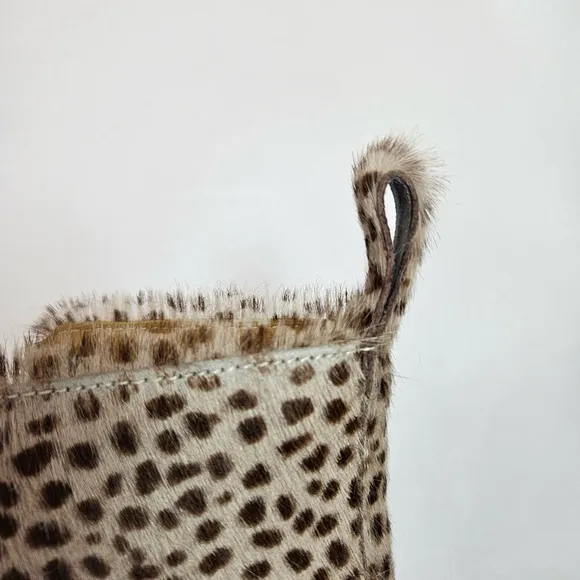 Ulla Johnson x Diemme Etna Leather Combat Boots Calf Hair Animal Print Shoe 37.5
