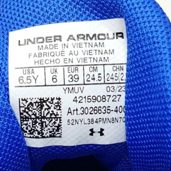 Under Armour Kids' Grade School Jet '23 Basketball Sneakers Blue Youth 6.5 NEW