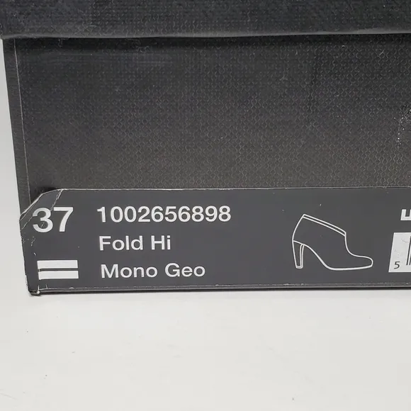 United Nude Black White Fold Mid Ankle Boots Heels w/ Box 3D Retro 80's 90's