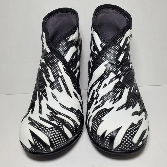 United Nude Black White Fold Mid Ankle Boots Heels w/ Box 3D Retro 80's 90's