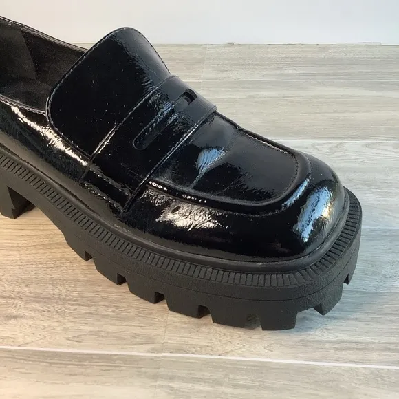 URBAN OUTFITTERS Chunky Platform Penny Loafers Lug Streetwear Creepers Black 10