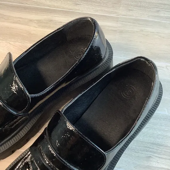 URBAN OUTFITTERS Chunky Platform Penny Loafers Lug Streetwear Creepers Black 10