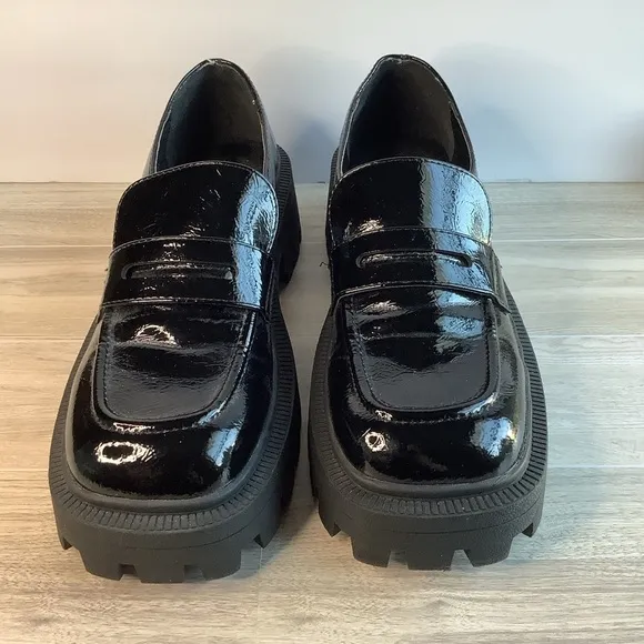 URBAN OUTFITTERS Chunky Platform Penny Loafers Lug Streetwear Creepers Black 10