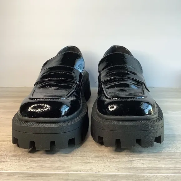 URBAN OUTFITTERS Chunky Platform Penny Loafers Lug Streetwear Creepers Black 10