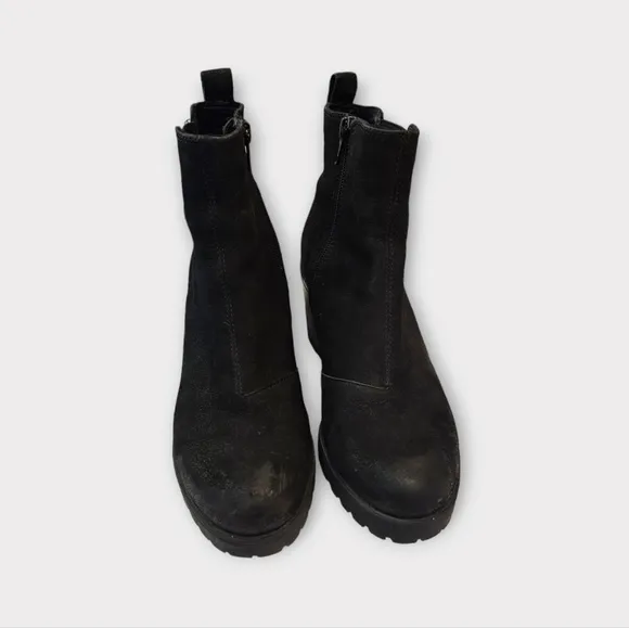 Vagabond Black Suede Chunky Block Heel Chelsea Boots