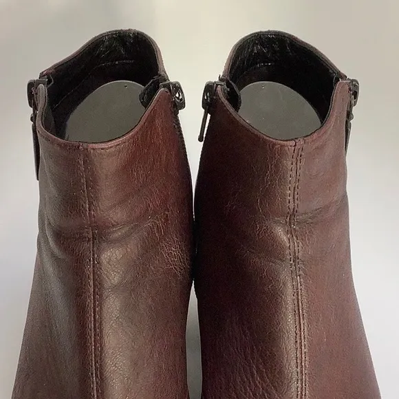 Vagabond Chunky Heeled Double Zipper Leather Boots Size 38