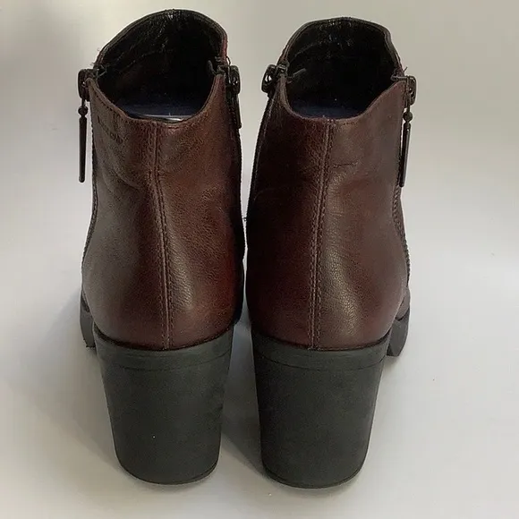 Vagabond Chunky Heeled Double Zipper Leather Boots Size 38