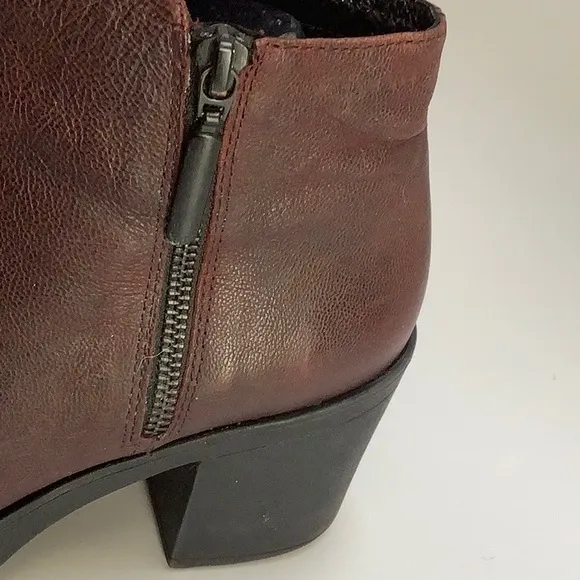 Vagabond Chunky Heeled Double Zipper Leather Boots Size 38