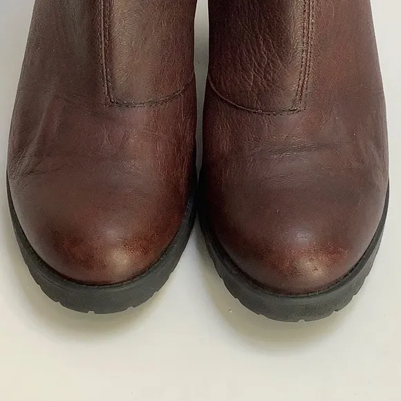 Vagabond Chunky Heeled Double Zipper Leather Boots Size 38