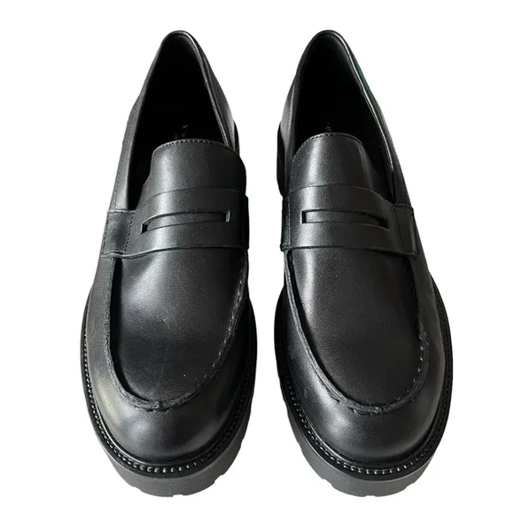 Vagabond Cosmo 2.0 Black Leather Platform Lug Sole Penny Loafer Women’s Size 9
