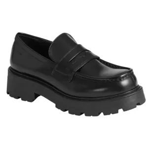 Vagabond Cosmo 2.0 Black Leather Platform Lug Sole Penny Loafer Women’s Size 9