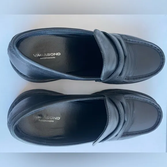 Vagabond Cosmo Chunky Platform Penny Loafer Size 11 Black