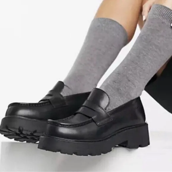 Vagabond Cosmo Chunky Platform Penny Loafer Size 11 Black