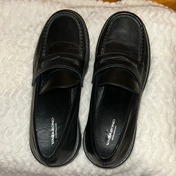 Vagabond EUC Cosmo 2.0 Platform Loafers Size 10 Women’s in Black Leather