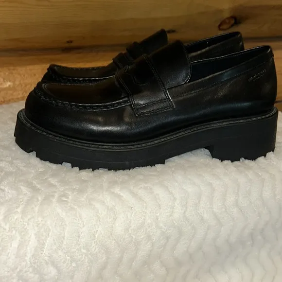 Vagabond EUC Cosmo 2.0 Platform Loafers Size 10 Women’s in Black Leather