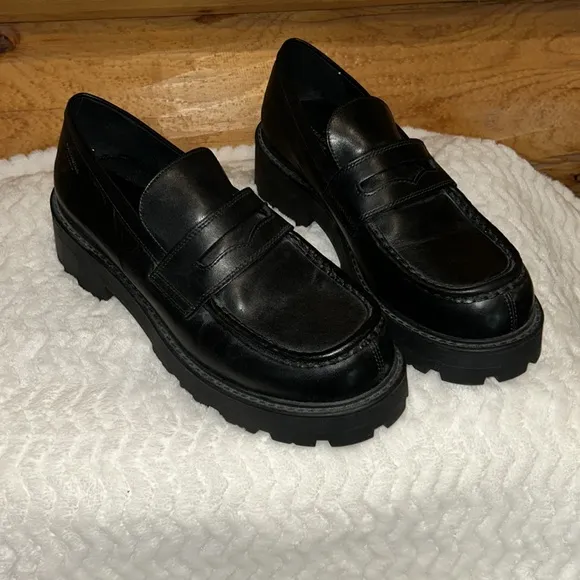 Vagabond EUC Cosmo 2.0 Platform Loafers Size 10 Women’s in Black Leather