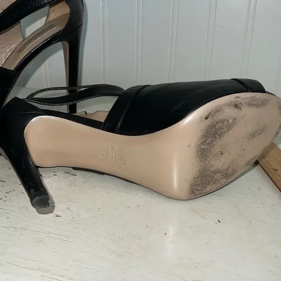 Valentino Garavani  Women's Black High Heels peep toe size 40