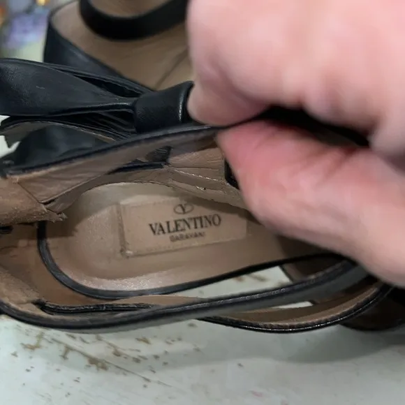 Valentino Garavani  Women's Black High Heels peep toe size 40
