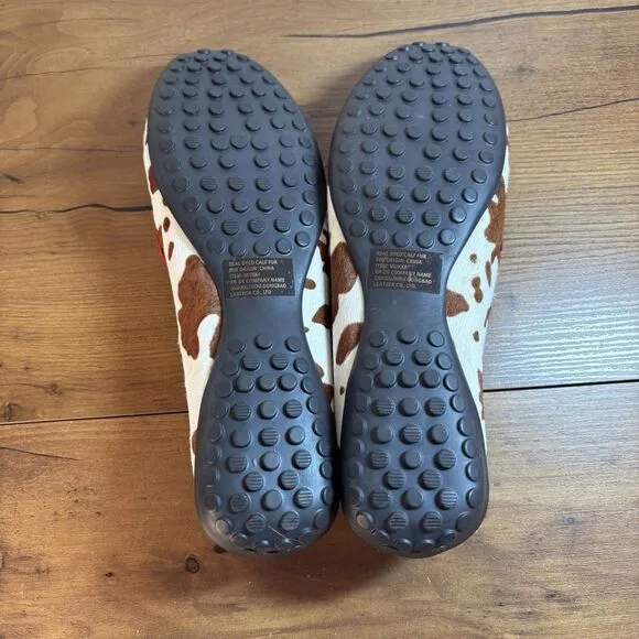 Vaneli Albion Pony Hair Brown Cow Print Driving Loafers/ Mocs Size 11 M