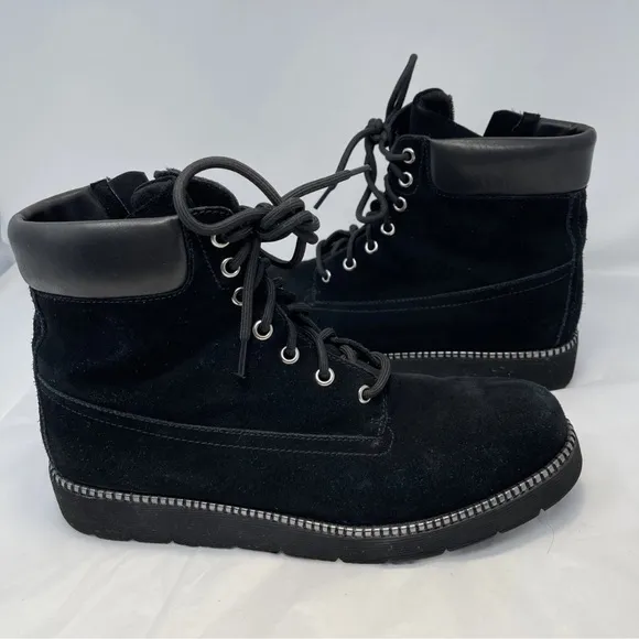 VANELI Women’s Sz 10.5 N Zeno Black Suede Boots Chunky Grunge Y2K With Box