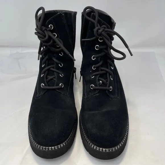 VANELI Women’s Sz 10.5 N Zeno Black Suede Boots Chunky Grunge Y2K With Box