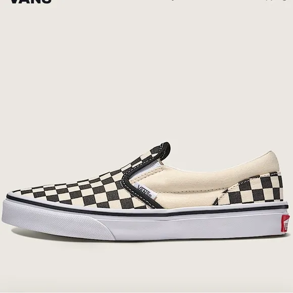 Vans Black and White Checkerboard Slip-On Sneakers