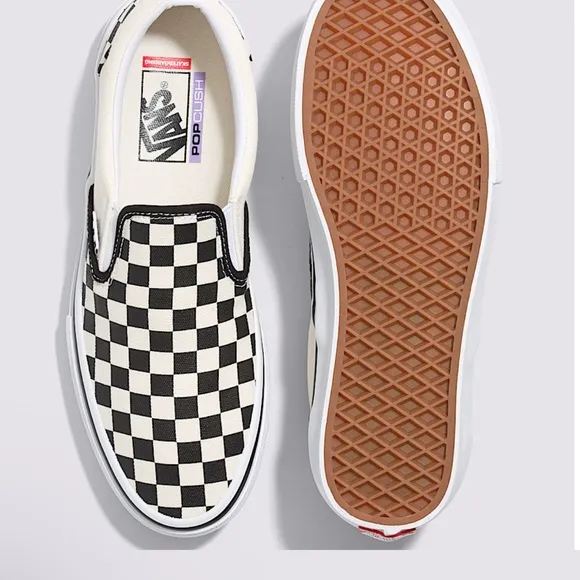 Vans Black and White Checkerboard Slip-On Sneakers