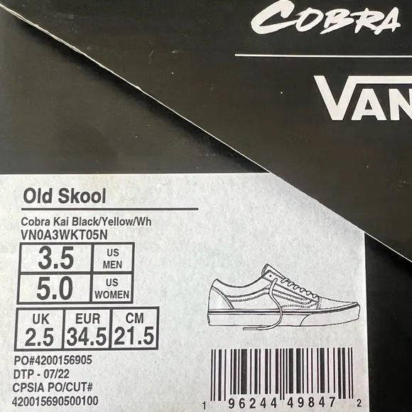 Vans Black and Yellow Sneakers with Iconic Waffle Sole