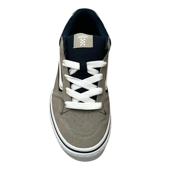 Vans Caldrone Youth Boy's Suede Sneakers Size 4 Gray/Navy Blue Classic Style