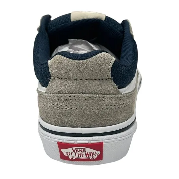 Vans Caldrone Youth Boy's Suede Sneakers Size 4 Gray/Navy Blue Classic Style