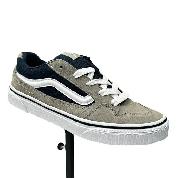 Vans Caldrone Youth Boy's Suede Sneakers Size 4 Gray/Navy Blue Classic Style
