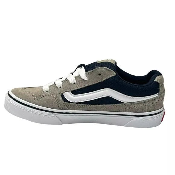 Vans Caldrone Youth Boy's Suede Sneakers Size 4 Gray/Navy Blue Classic Style