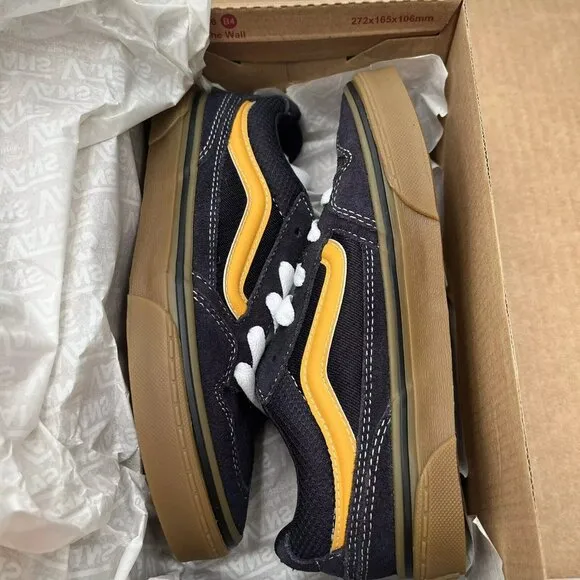 Vans Caldrone Youth Boy's Suede Sneakers Size 6 Navy Blue Classic Stylish Shoes